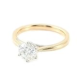 Lirzxin Anillo de compromiso de oro para mujer 750 de 18 K, alianzas de boda, anillos de pareja, anillos de amistad, anillo solitario clásico con 6 dientes, redondo, moissanita, 1 ct - 3 ct, anillo de