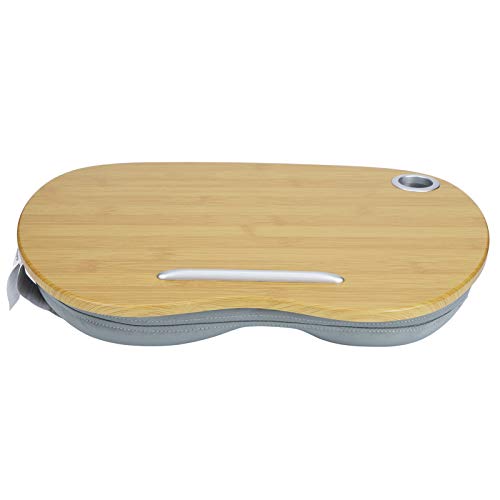 Yomiyuyr Laptop Desk, 3 - in - 1 Portable Lap Desk, Small Laptop Table with Soft Pillow Cushion, for Home, Office & Travel (Grey)