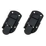 TAODAN 2PCS Vintage Style Toggle Latch Antique Box Toggle Latch Pull Latch Flat Hasp Black Luggage Latch 35 x 74MM Suitable for Jewellery Box Gift Box Wooden Box Cabinet Decorative