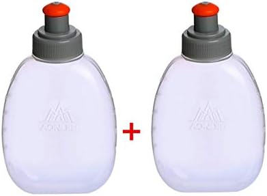 Win.Deeper 2pcs 250/450/500ml Soft Bottle TPU Foldable Outdoor Sport Water Hydration Bottle Soft Flask For Running Camping Hiking Bicycle (250ml-2PCS)
