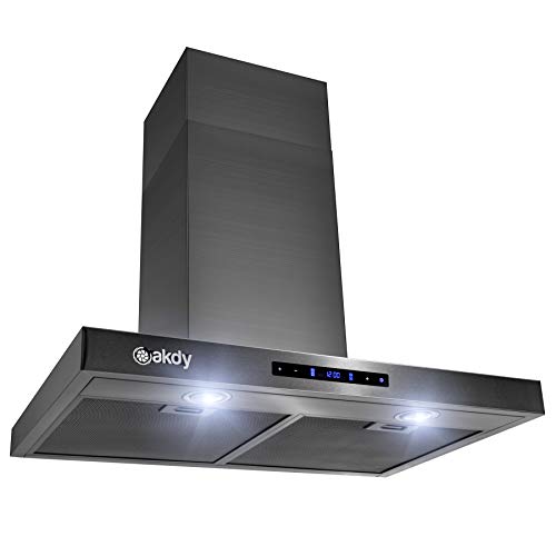 Akdy 30" Wall Mount Brushed Black Stainless Steel Touch Panel Kitchen Range Hood Cooking Fan #TOP3