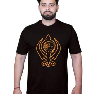 AMIHARTKhanda with Lion Cottonblend Half Sleeve T-Shirt