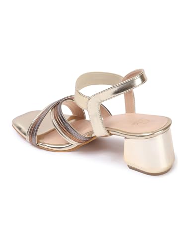 Image of Carlton London Women Stylish Fashion Embellished Sandals for Outdoor, Party, Wedding and Holidays with Block Heels