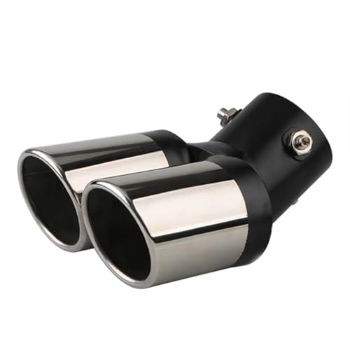 Tuyaux d'échappement universels doubles en acier inoxydable chromé pour voiture coudée
