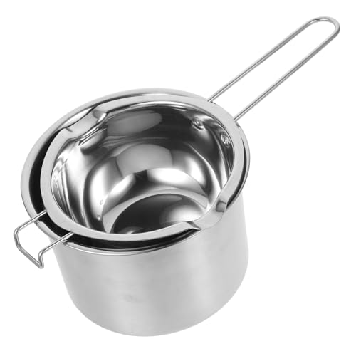 HOMSFOU 1 Juego Cacerola Inoxidable para Derretir Chocolate y Velas Calentador de Agua Baño María para Fabricación de Velas y Cocina con Diseño Práctico y de Limpiar