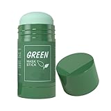 Green Mask Stick for Face, Blackhead Remover with Green Tea Extract, Deep Pore Cleansing, Moisturizing, Skin Brightening for All Skin Types of Men and Women (Pack of 1)