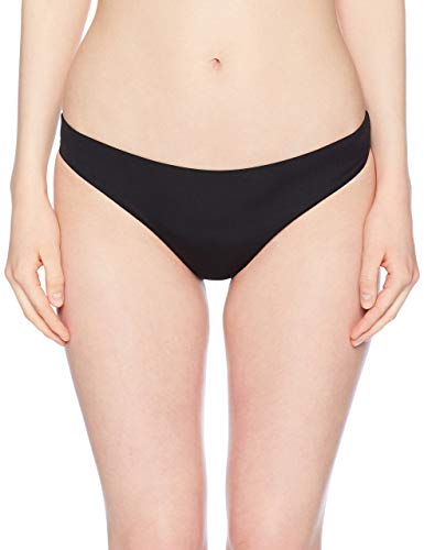 Bikini Lab Women's Standard Cinched Back Hipster Bikini Swimsuit Bottom, Black, Large