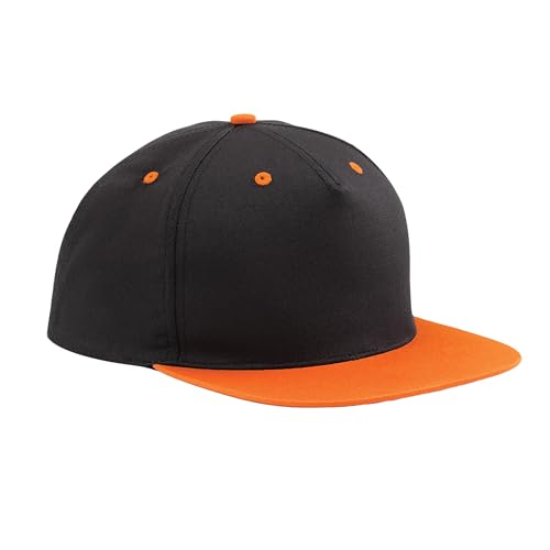 Beechfield - 5 Panel Contrast Snapback - Black/Orange