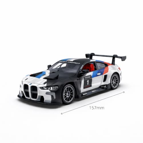 Image of Wizplex MSZ Official Licensed BMW M4 GT3 Diecast Model Car 1:32 Scale | Light & Sound | Metal Pull Back Racing Toy | Premium Display & Gift for Car Lovers (White)