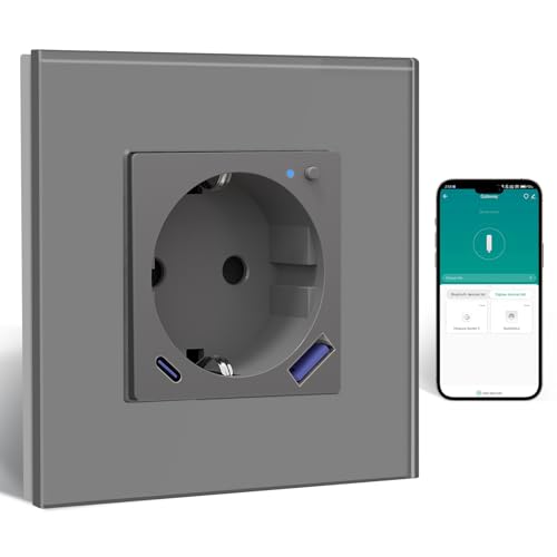 BSEED Enchufe ZigBee con Cargador Rápido USB 20W con Medición de Corriente Schuko WLAN