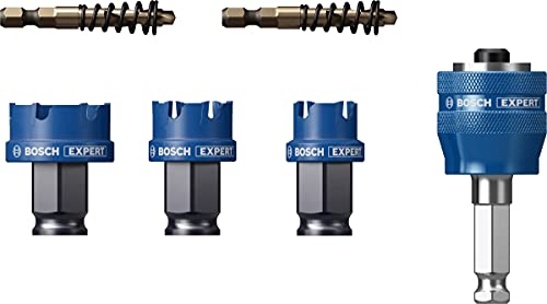 Bosch Accessories Coffret de 6x scies trépans Expert Sheet Metal (pour Tôles en acier, Tôles en acier inoxydable, Ø 22-32 mm, Accessoire Perceuse à percussion)