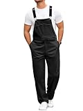 Runcati Mens Corduroy Bib Overalls Casual Adjujstable Strap Workwear Fashion Fall Winter Loose Fit Jumpsuit