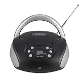 ROXAAN Portable CD Boombox with AM/FM, Bluetooth Speaker with Telescopic Antenna, USB Port, LED Display, CD-R/CD-RW/MP3-CD Compatible, AUX Input, Programmable CD Player