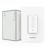 Smart Dimmer Switch, TESSAN WiFi Dimmable Switch for Led Lights, Compatible with Alexa and Google Home, Single-Pole, Neutral Wire Needed, No Hub Required