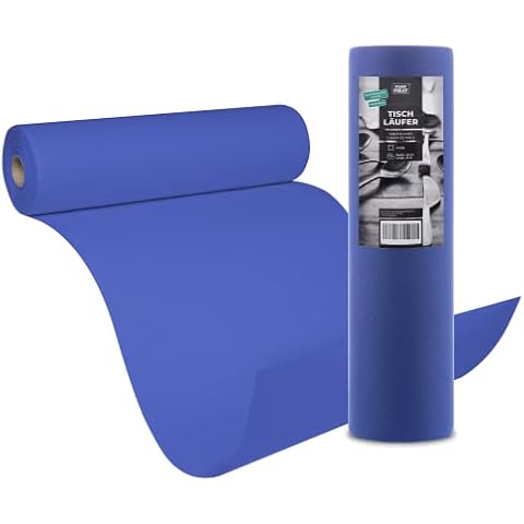 STAUBPIRAT Camino de mesa rollo - 40 cm x 24 m - Decoración Pascua, bodas, cumpleaños, comuniones, bautizos, azul real Cover