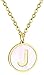 Produktbild CKAWM Halskette Schmuck Frau Anhänger Edelstahl Round Shell Initial Anhänger Halskette Gold