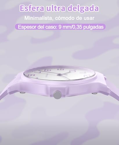 Reloj analógico para niños resistente al agua con correa suave para aprender la hora 3