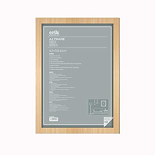 Grupo Erik, Marco de fotos A2 Para Pared, Marco 42 X 59,4 Haya, Marco Madera MDF, Ideal Para lámina decorativa, Decoración hogar, A2