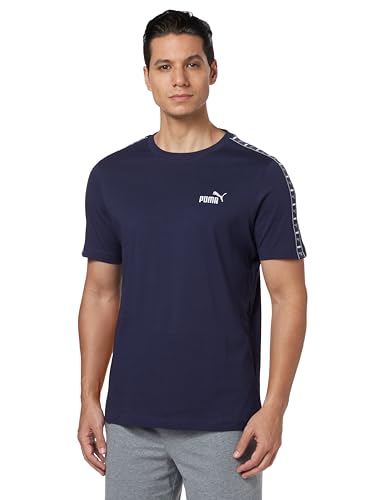 PUMA ESS Tape tee, Camisetas Unisex Adulto, New Navy,
