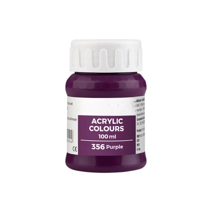 Image of Acrylic Colour (Fabric Colour) | 100 ml.- 100ml, Multi-Surface, Skin-Friendly & Vegan | (356 Purple)