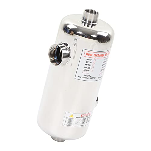 Miniatura 9 de Fockety Intercambiador De Calor De Piscina, Intercambiador De Calor De Carcasa De Tubo De Acero Inoxidable De 40 Kw, Intercambiador De Calor De Agua Salada Para Spa, Piscina