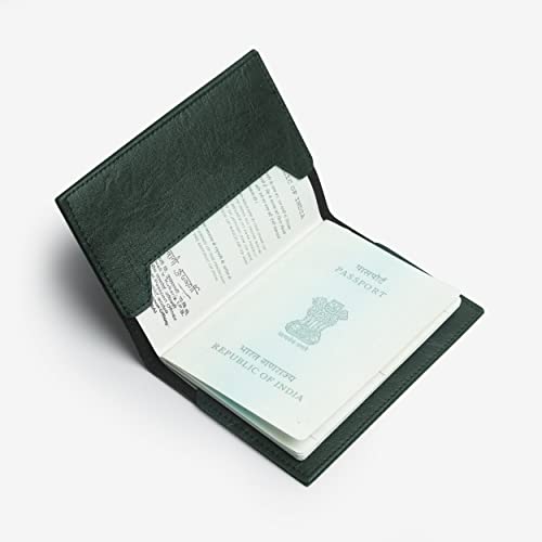 Image of The Messy Corner Unisex Vegan Leather Passport Cover | Classy & Stylish Printed Travel Case | (Forest Green, Explorer)