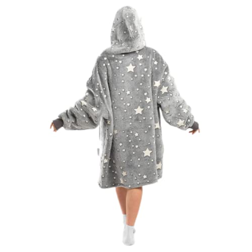 Lvkiss Comfy Blanket Hoodie, Oversized & Breathable Sherpa Fleece Wearable Blanket Hoodie For Adults, One Size Fits All (Grey, One Size) #TOP23