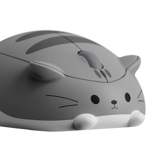 Image of Akko Cat Theme Wireless Gaming Mouse Gray, Tri-Mode Mouse BT3.0 /BT5.0 /2.4G, Cute Optical Cordless Cartoon Mice for Computer /Laptop /Desktop /PC, Compatible with Mac /Win Gray Mimo