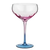 BUTLERS Cocktailglas pink/blau 380 ml Glas DIVINE | extravagantes Martini-Glas | stilvolles Margaritaglas | für Cocktails und Aperitifs an der Bar