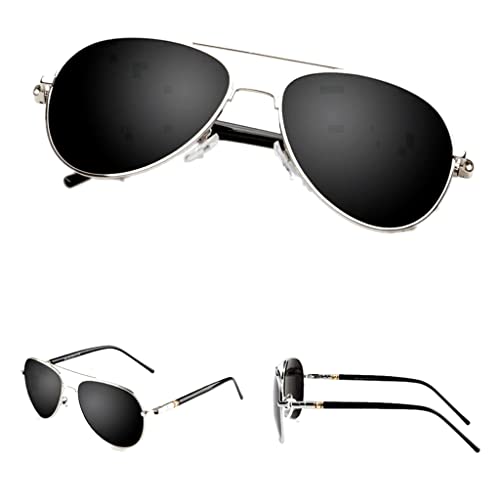 LUOMON Sunglasses Men Polarized UV Protection,Mens Sports Sun Glasses for Fishing Floating Driving Running Baseball -Silver
