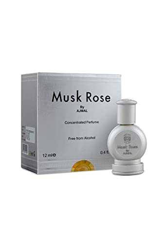 Ajmal Musk Rose Concentrated Perfume Oil Floral Musky Alcohol-free Attar 12ml for Unisex and Silver Shade Homme Deodorant Citrus Woody Fragrance 200ml for Men FREE - Image 3