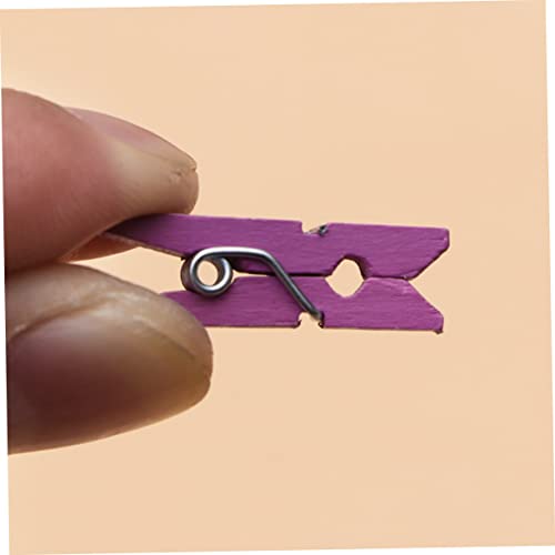 Sewacc 300Pcs Mini Clothespins Decorative Mini Clothespin Laundry Clothespin Wooden Craft Peg Clothes Picture Clip Clothesline Photo Folder Purple Small Clothespins #TOP5