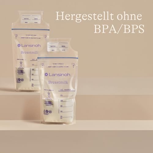 Lansinoh Muttermilchbeutel - 25 Stück - zum sicheren Aufbewahren und Einfrieren von Muttermilch - hygienisch & platzsparend