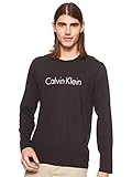 Calvin Klein L/s Crew Neck Long Sleeve Top Camiseta, Negro (Black 001), L para Hombre