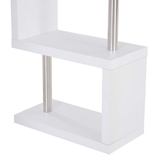 HOMCOM Moderna Scrivania con Libreria Ruotabile