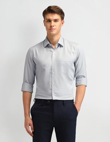 Image of Arrow Slim Fit Mens Formal Shirt - 100% Cotton, Breathable & Comfortable, Full Sleeves Checkered Shirts for Men