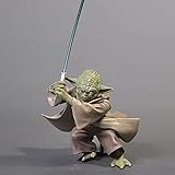★ Material de protección del medio ambiente: usando PVC de protección del medio ambiente, no tóxico e insípido, color brillante, sensación cómoda de la mano, color y textura del cuerpo son similares al prototipo del personaje de Yoda, la altura del producto es de aproximadamente 7 CM