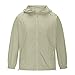 Mens UPF 50+ Light Jacket Full Zip Sun Protection Hoodie Summer Long Sleeve Shirt Hiking Fishing Outdoor with Pockets Army Green