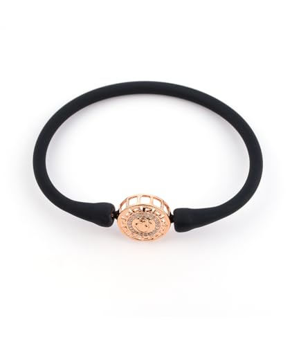 Image of Sterling Silver 925 Wrestband Bracelet for Women, Rose Gold, Rhodium Polished, Crystal Charm, Everyday Wear