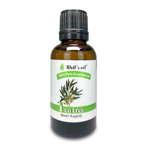 Well's 100% Pure Tea Tree Essential Oil 1oz(30ml) Therapeutic Grade, for Hair, Face, or Skin