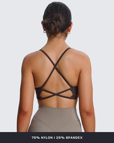Aoxjox Women's Workout Lily Deep V Cross Back Sport Bras Fitness Bra Yoga Crop Tank3