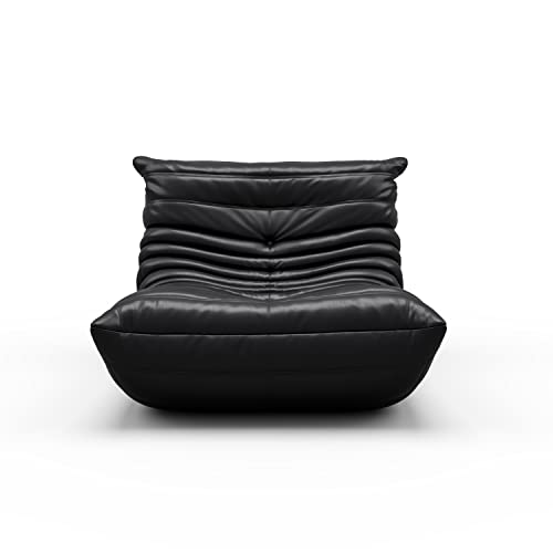 cebihy High-end Uncompressed Fireside Togo Chair, Bean Bag Chair, Foam Floor Sofa, Soft Lazy Lounge Sofa Couch, Armless Faux Leather Big Beanbag Accent Chairs for Living Room Bedroom Dorm Office