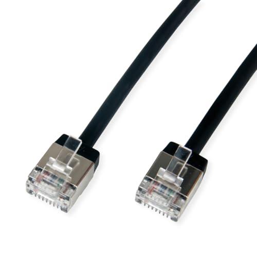 ROLINE Câble patch U/FTP DataCenter Cat.6A (Class EA), LSOH, slim, connecteur extra court, noir, 5 m