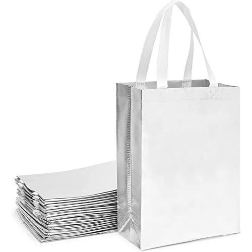 Sparkle And Bash Reusable Grocery Tote Bag For Shopping (Large, Silver, 20 Pack) #TOP29
