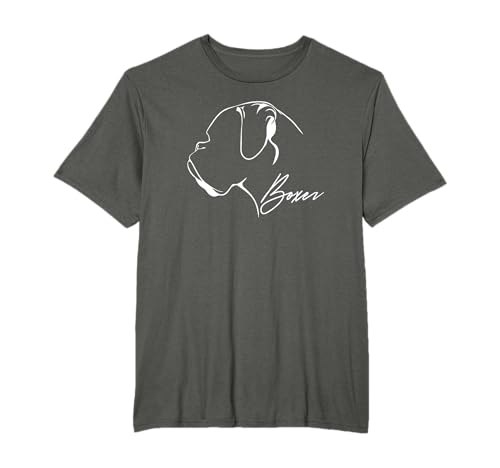 Deutscher Boxer Profil Hunderasse Hund Hunde T-Shirt