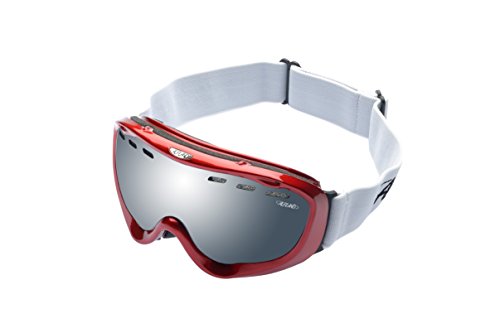 Ski Snowboard Rouge Spider Masque aux Finitions Miroir Argent et Confort Optique Supérieur
