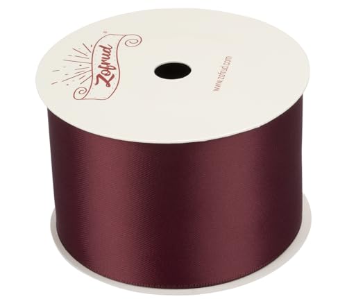 Zofrud Burgundy Satin Ribbon 50mm x 9 Meters - Ideal for Crafts, Gift Wrapping, Flower Bouquet, and Weddings - Image 2