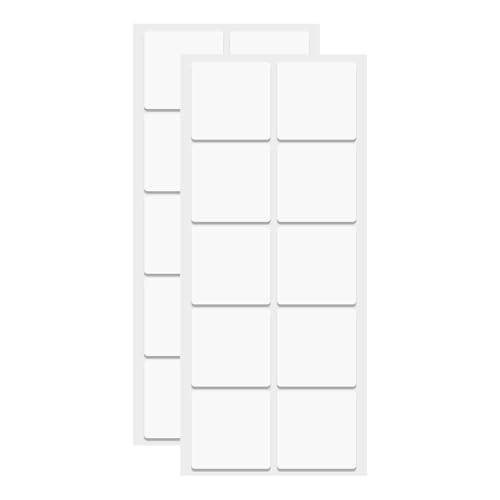 QUARKZMAN 20 piezas de puntos adhesivos de cinta de doble cara, puntos adhesivos de nano dos lados, puntos adhesivos cuadrados transparentes removibles sin rastro, 60 x 60 x 1.0mm