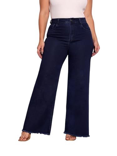 Image of Miss Chase A+ Women's Wide Leg Bootcut High Rise Stretchable Denim Jeans | Also Available in Plus Sizes | Sizes 26-44