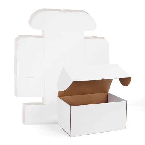 Image of WIFTREY 12x8x6 inches White Shipping Boxes set of 15, 12 x 8 x 6 Corrugated Cardboard Boxes for Packaging Small Business, Moving, Mailing
